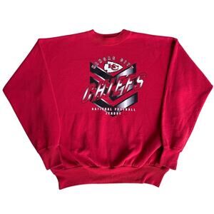 Vintage Kansas City Chiefs 90s NFL Football Red 1997 Crewneck Size Large